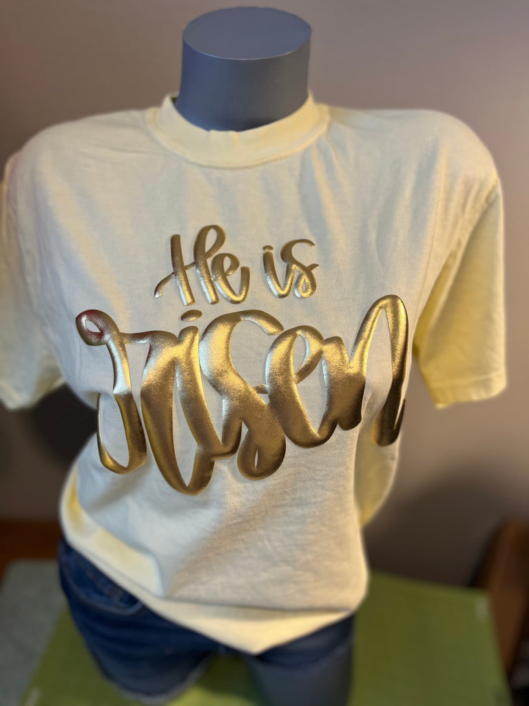 He is risen monochrom puff shirts