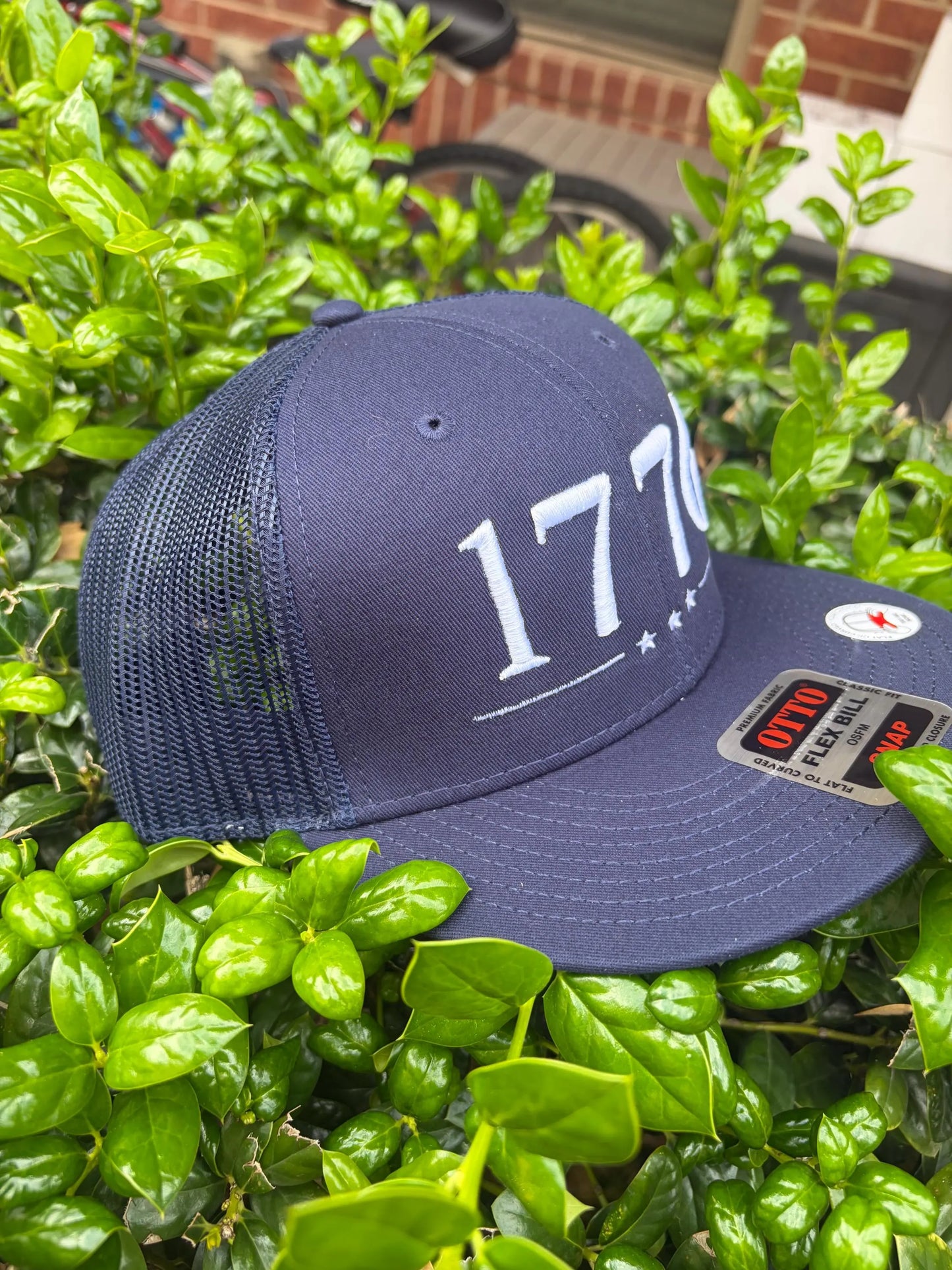 Navy Flatbill 1776 puff embroidered hat