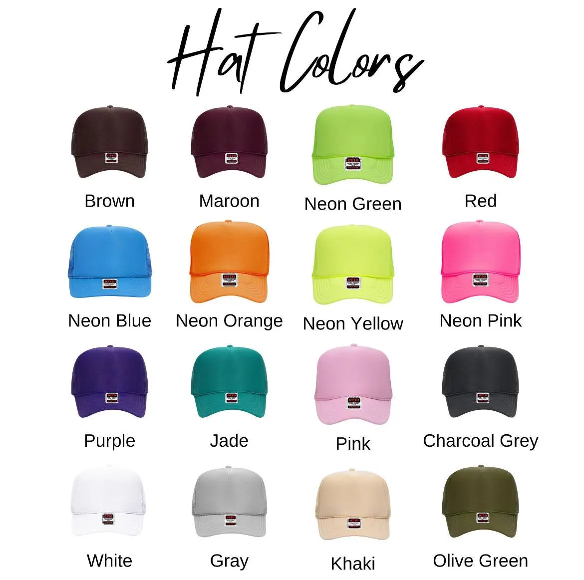 Custom Tall Text foam trucker hat