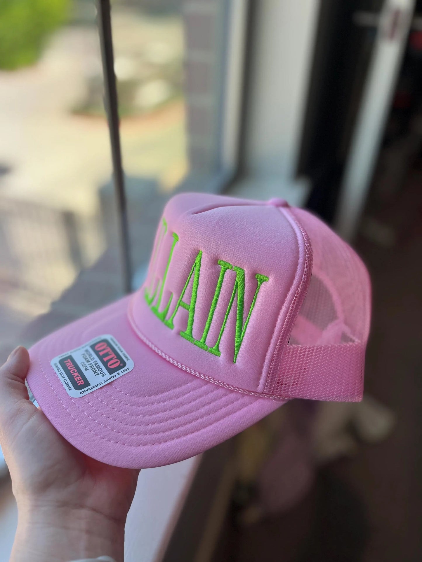 Custom Tall Text foam trucker hat