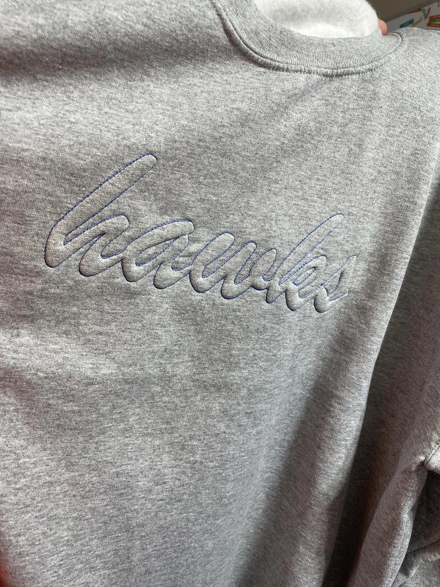 Custom 3D Script Embossed Embroidery
