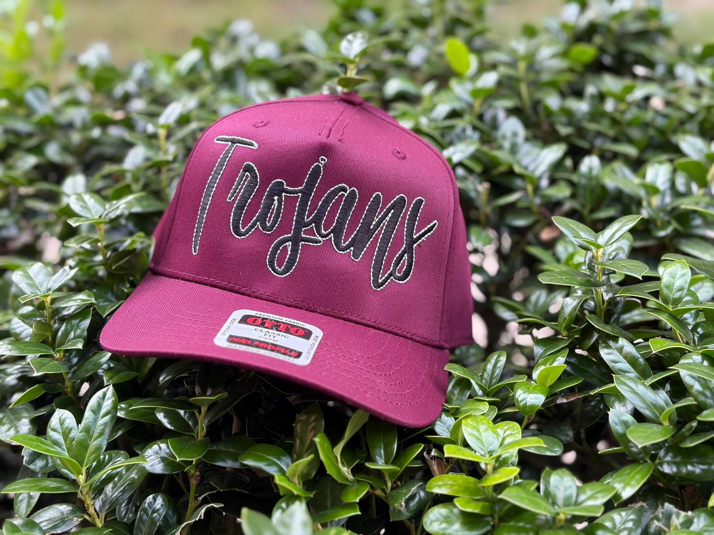 Custom Script Outlined Text Otto trucker hat