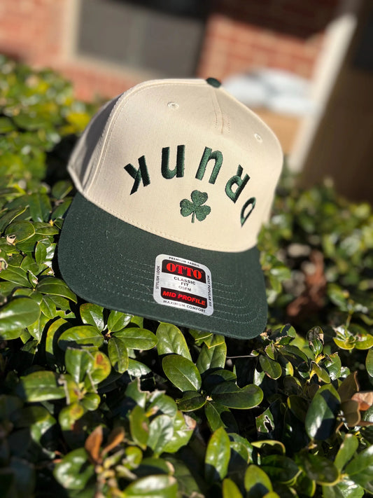Drunk upside down shamrock Otto trucker hat