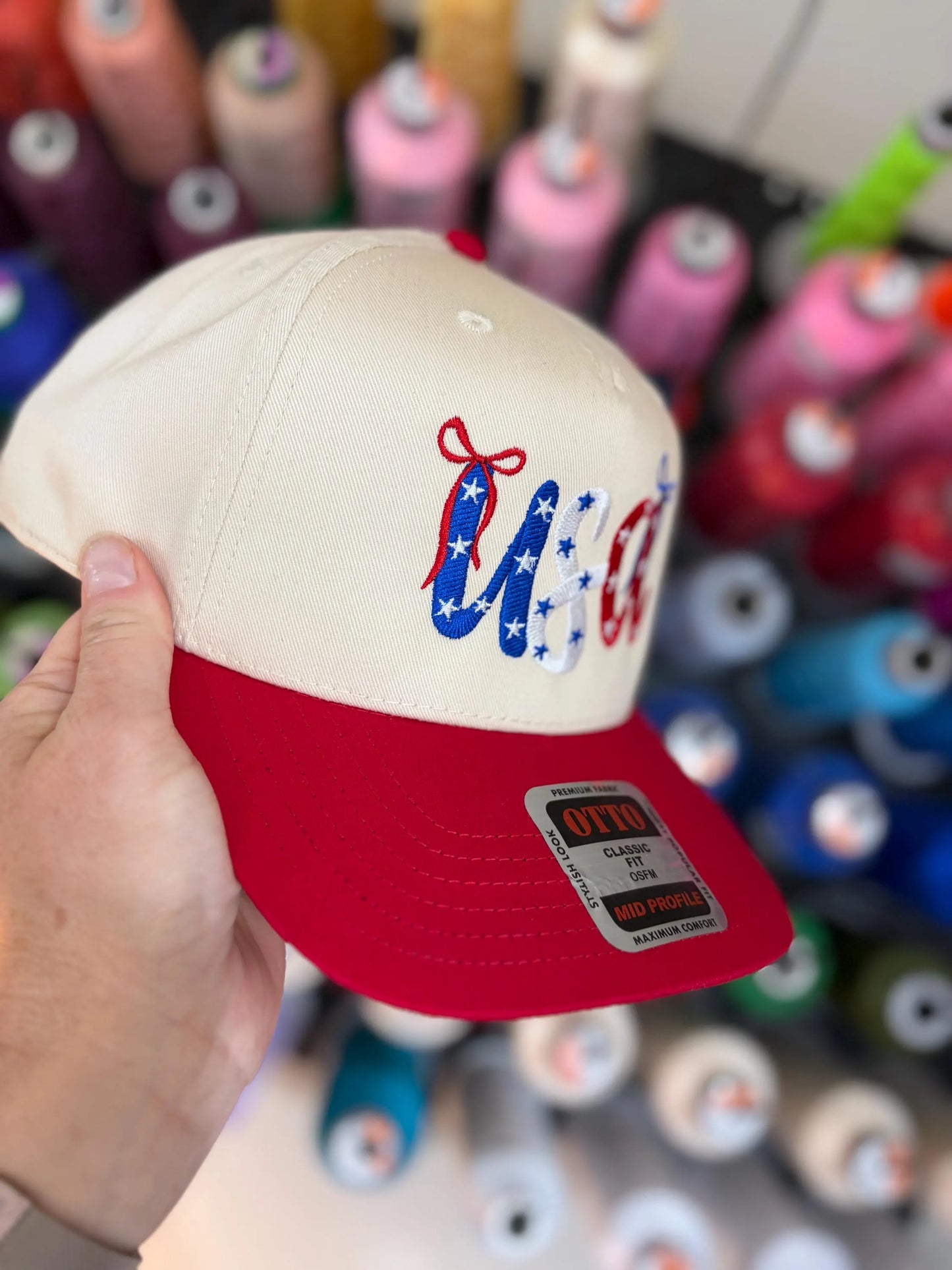 USA stars and ribbons Otto cap