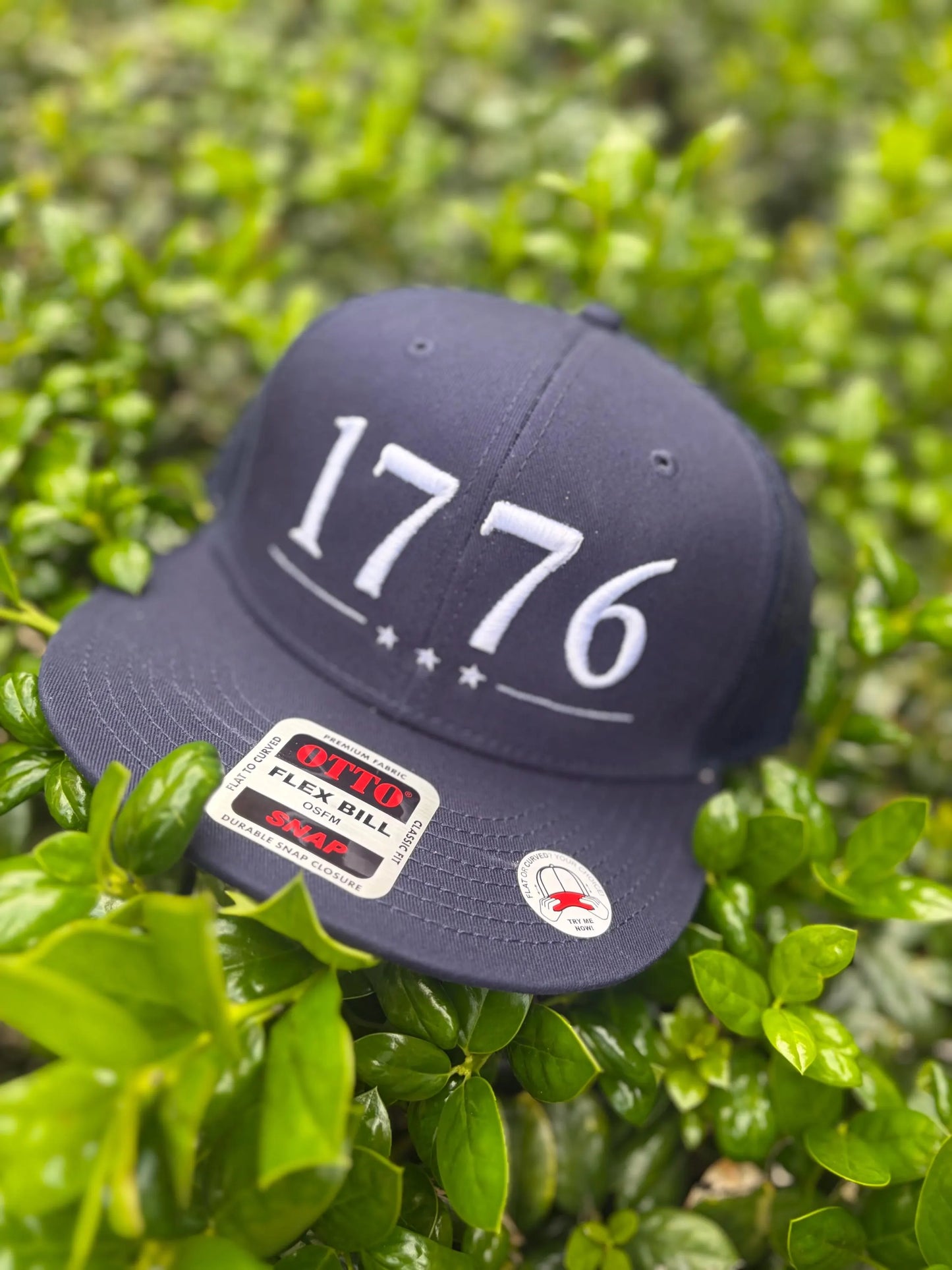 Navy Flatbill 1776 puff embroidered hat