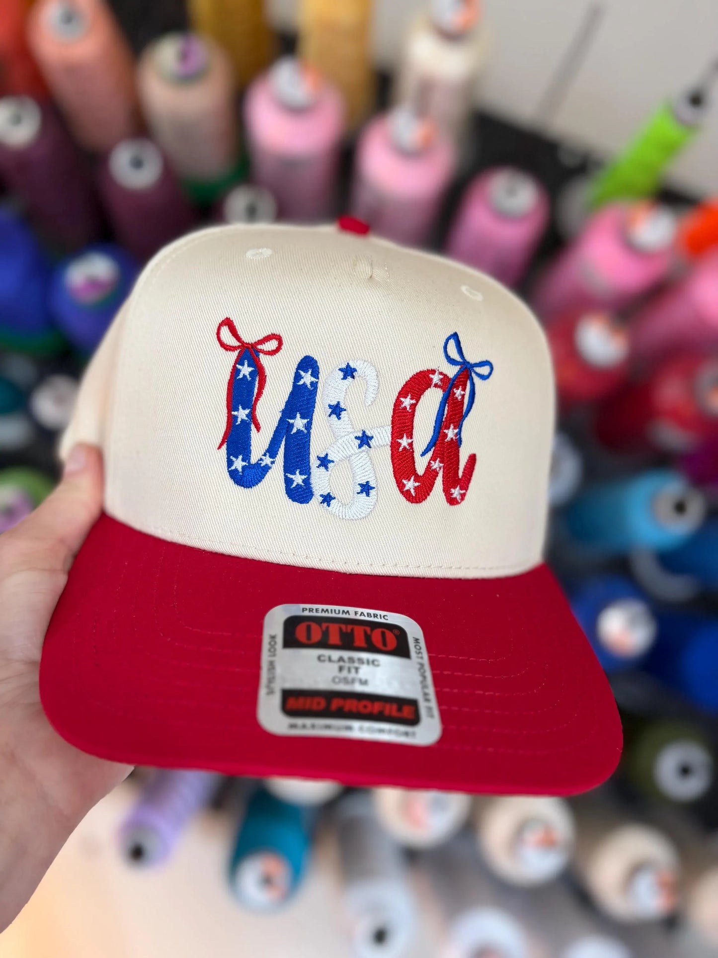 USA stars and ribbons Otto cap