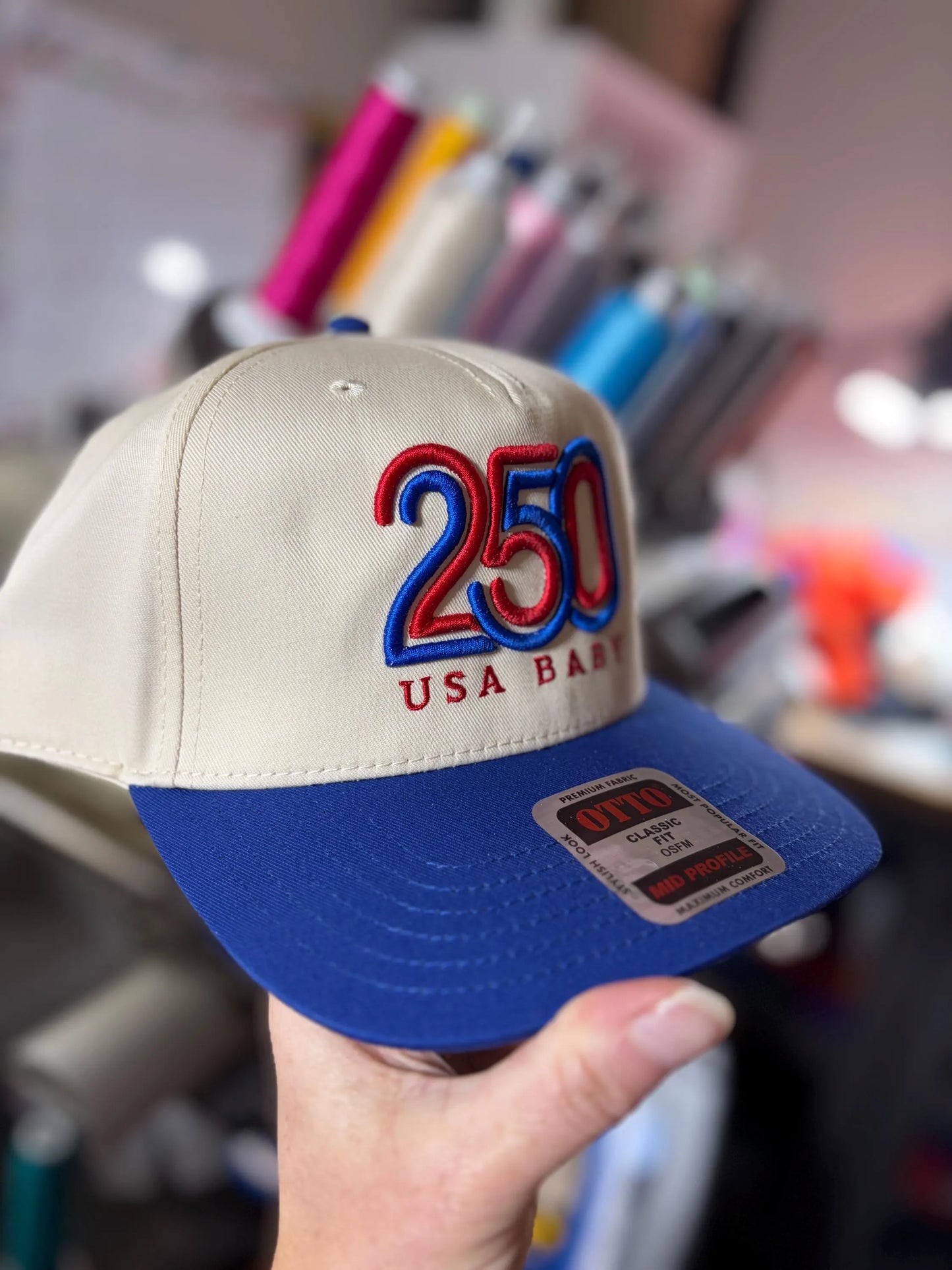 USA BABY 250 puff embroidered cap