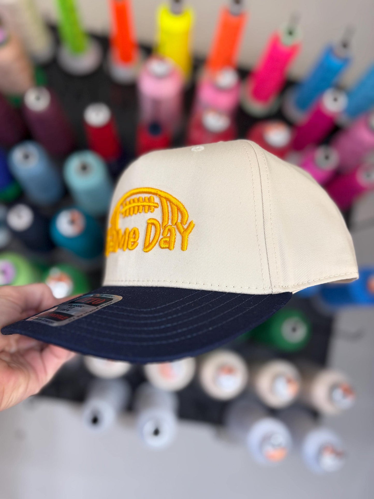 Football Game Day 3d puff embroidered hat