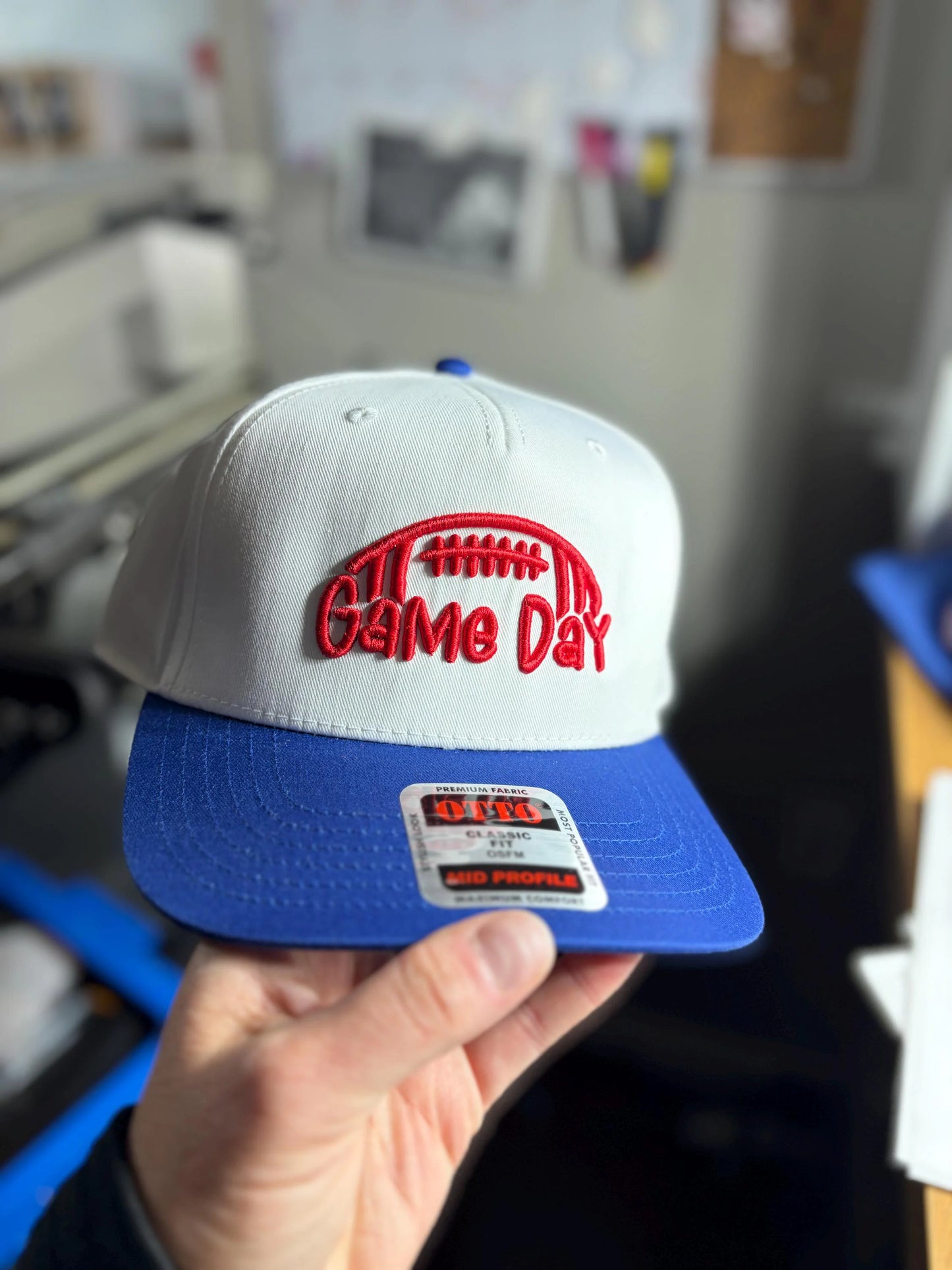 Football Game Day 3d puff embroidered hat