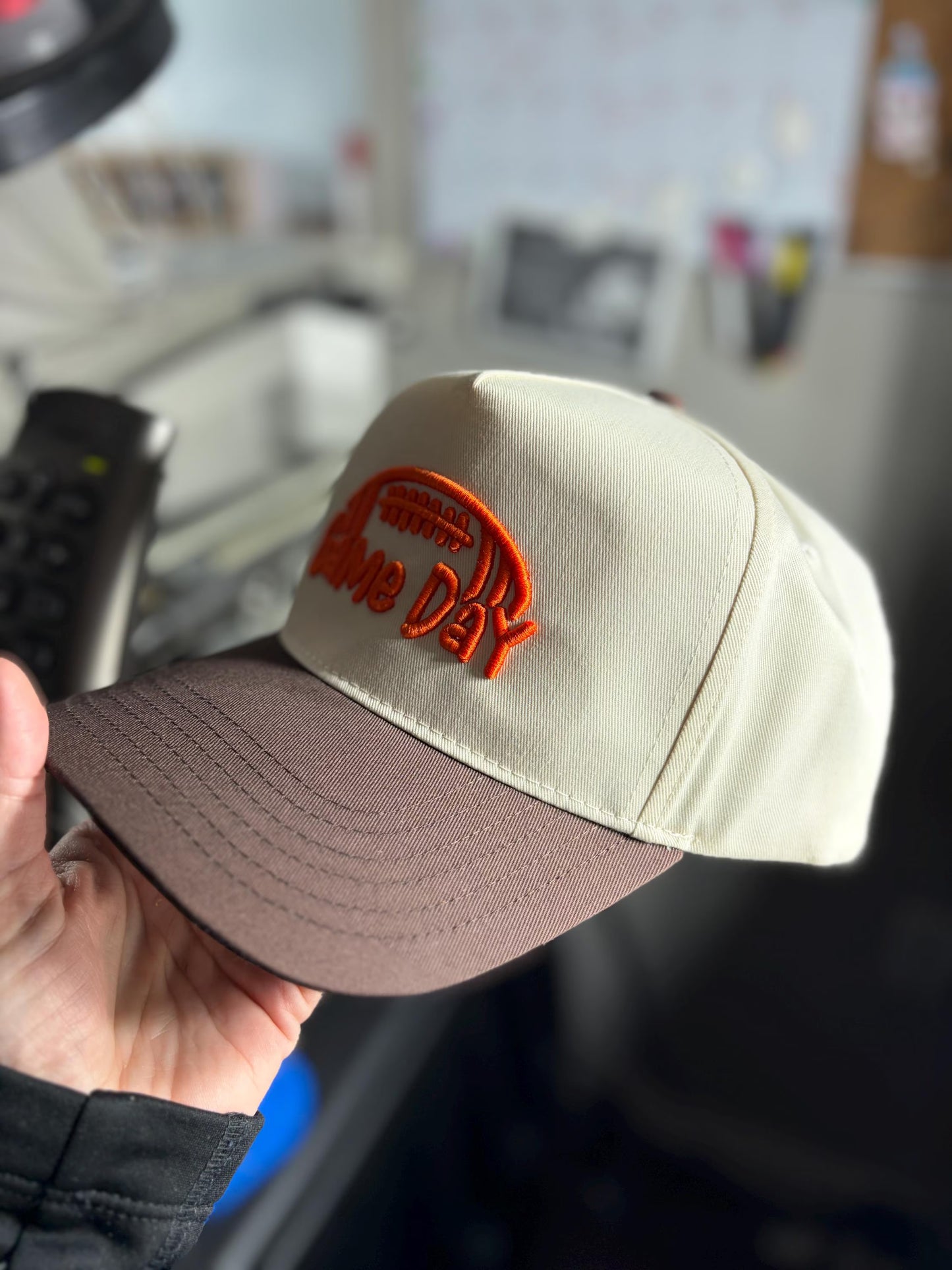 Football Game Day 3d puff embroidered hat