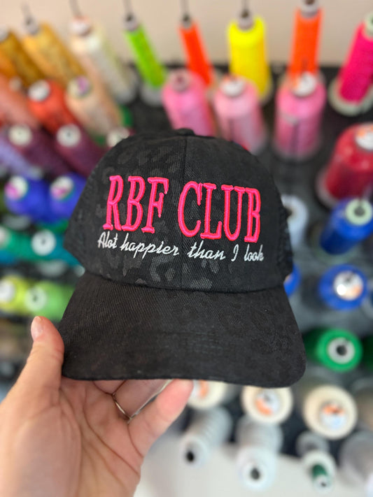 RBF CLUB 3d puff black leopard ponytail cap