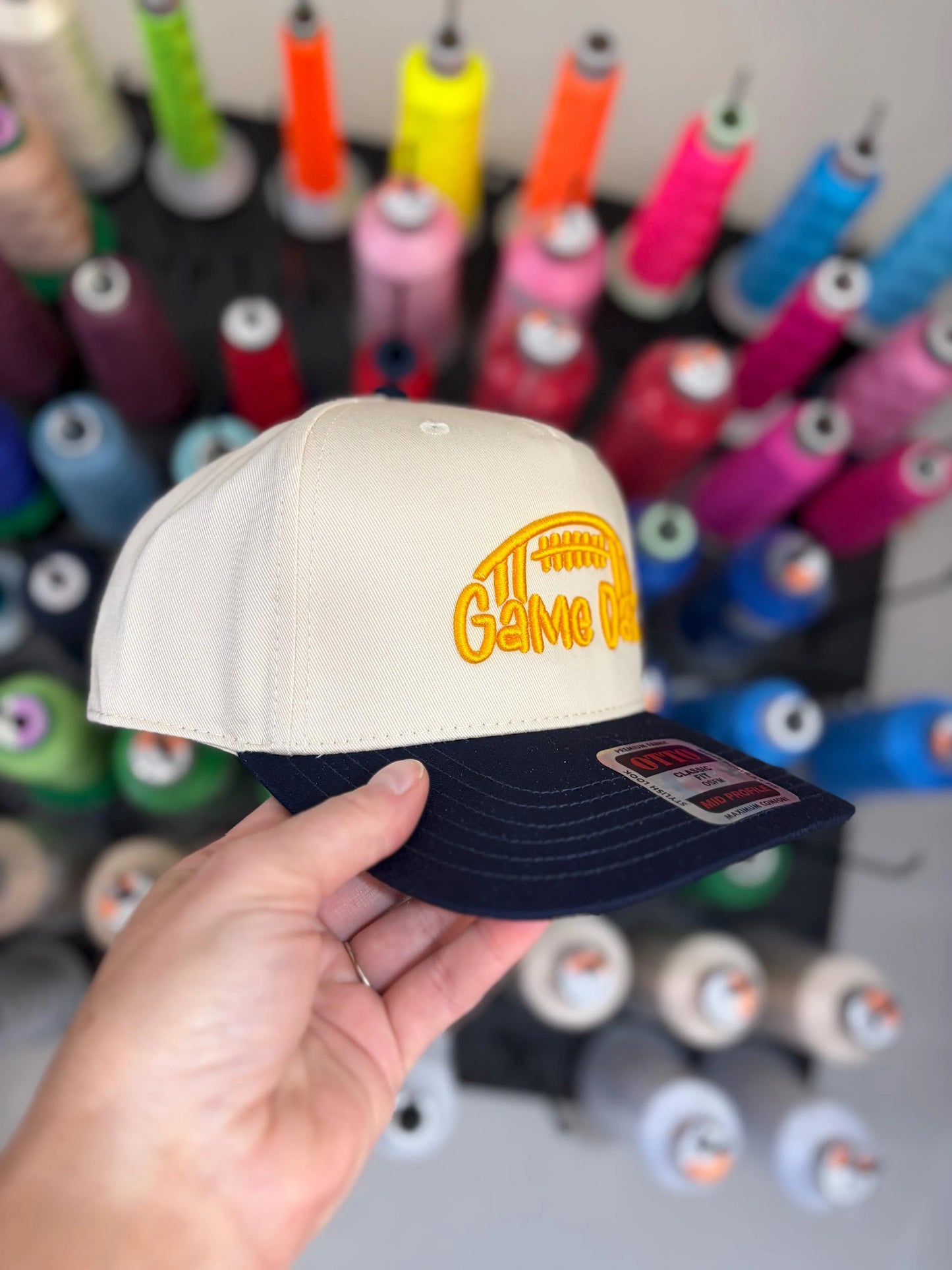 Football Game Day 3d puff embroidered hat