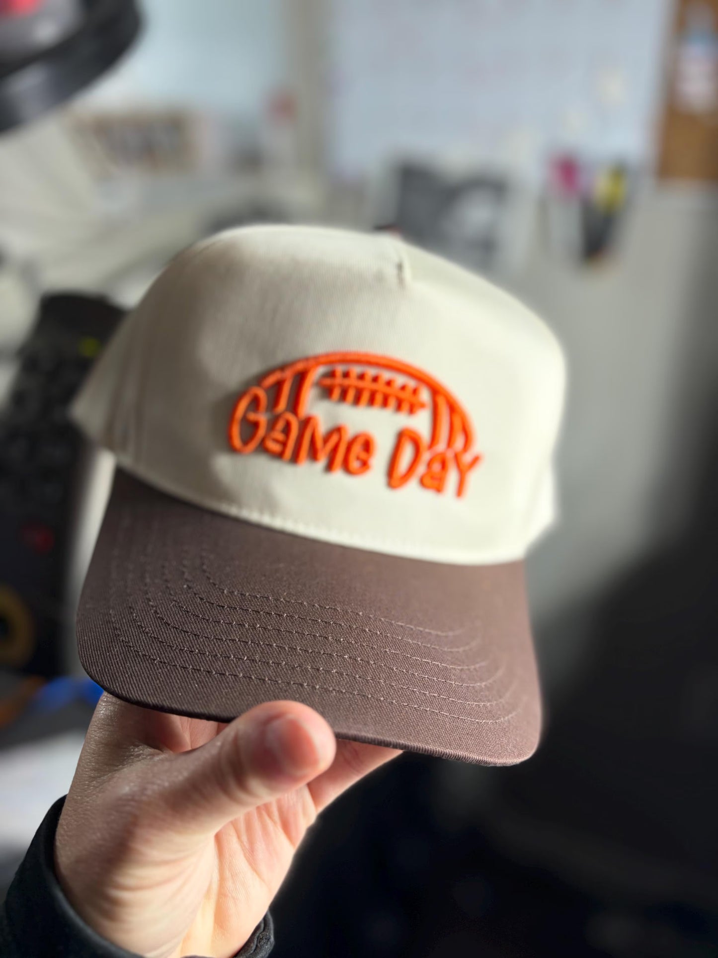 Football Game Day 3d puff embroidered hat